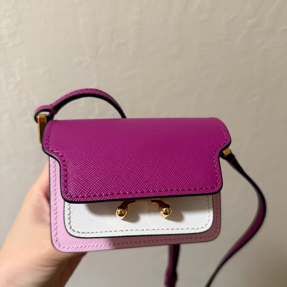 Pink & White Nano Tri Trunk Shoulder Bag - Picture 2 of 11